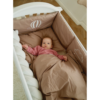 Постельный комплект Twins Fluffy Puffy, 7 элементов, mocca беж темный (4076-TFP-201) - Pampik - 7