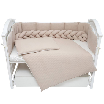 Постільний комплект Twins Cotton, 7 елементів, бежевий (4077-TC-02) - Pampik