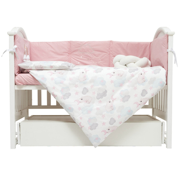 Постільний комплект Twins Fluffy Puffy, 7 елементів, bear pink (4076-TFP-08B) - Pampik