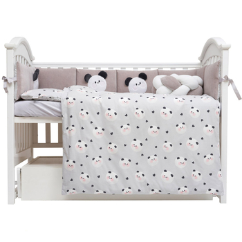 Постільний комплект Twins Panda, 7 елементів, сірий (4075-TP-10N) - Pampik - 2