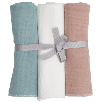 Серветки дитячі Twins, муслін 4-шаровий, 30х30 см, 3 шт, multicolor (1602-СTM3-20) - Pampik