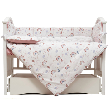 Постельный комплект Twins Rainbow, 7 элементов, пудровый (4073-TR-24) - Pampik