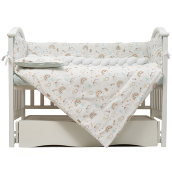 Постільний комплект Twins Rainbow, 7 елементів, ментоловий (4073-TR-14) - Pampik