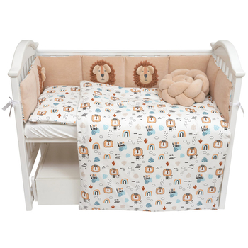 Постільний комплект Twins Leo, 7 елементів, бежевий (4079-TL-02) - Pampik