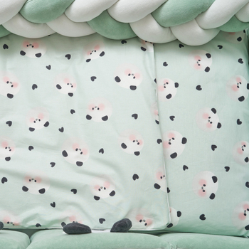 Постільний комплект Twins Panda, 7 елементів, ментоловий (4075-TP-14) - Pampik - 6