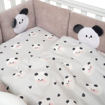 Постільний комплект Twins Panda, 7 елементів, сірий (4075-TP-10N) - Pampik - 4