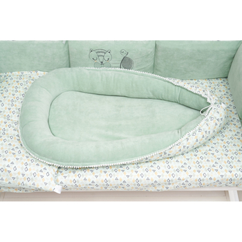 Постільний комплект Twins Be Happy з пледом, 8 елементів, м'ятний (4078-TBH-14) - Pampik - 10