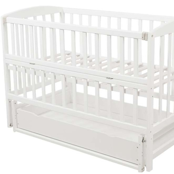 Ліжечко Goydalka Valeri з шухлядою, 120х60 см, білий (9800-GV-01) - Pampik