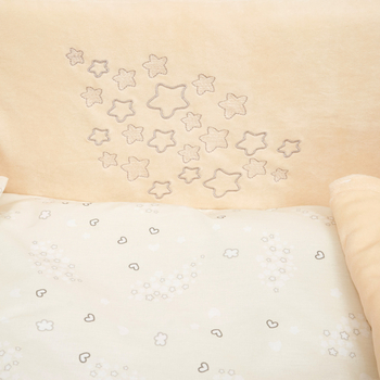 Постільний комплект Twins Be Happy з пледом, 8 елементів, кремовий (4078-TBH-202) - Pampik - 5