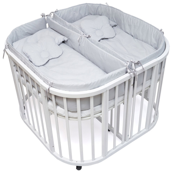 Постільний комплект Twins для двійні, 14 елементів, сірий (4000-TW-10М) - Pampik