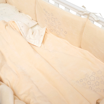 Постільний комплект Twins Be Happy з пледом, 8 елементів, кремовий (4078-TBH-202) - Pampik - 8