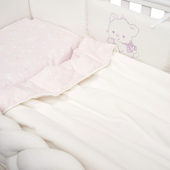 Постільний комплект Twins Be Happy з пледом, 8 елементів, рожевий (4078-TBH-08) - Pampik - 7