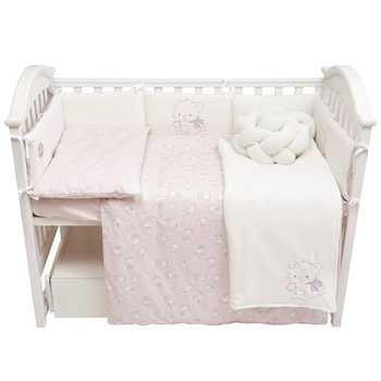 Постільний комплект Twins Be Happy з пледом, 8 елементів, рожевий (4078-TBH-08) - Pampik