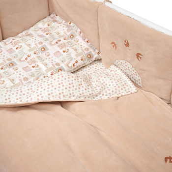 Постільний комплект Twins Be Happy з пледом, 8 елементів, бежевий (4078-TBH-02) - Pampik - 3