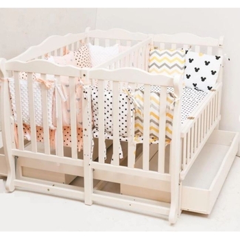 Ліжечко Goydalka DUO для двійні, з шухлядами, 135х114х90 см, білий (G100-GD-01) - Pampik - 2