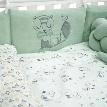 Постільний комплект Twins Be Happy з пледом, 8 елементів, м'ятний (4078-TBH-14) - Pampik - 11