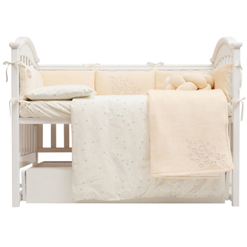 Постільний комплект Twins Be Happy з пледом, 8 елементів, кремовий (4078-TBH-202) - Pampik - 2