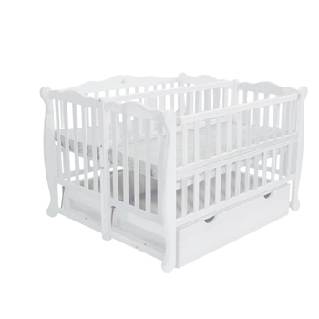 Ліжечко Goydalka DUO для двійні, з шухлядами, 135х114х90 см, білий (G100-GD-01) - Pampik