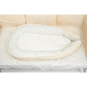 Постільний комплект Twins Be Happy з пледом, 8 елементів, кремовий (4078-TBH-202) - Pampik - 3