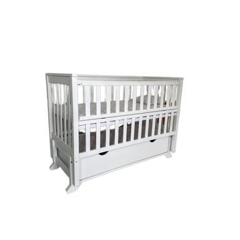 Ліжечко Goydalka Alex з шухлядою, 120х60 см, білий (9800-GA-01) - Pampik