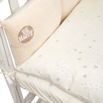 Постільний комплект Twins Be Happy з пледом, 8 елементів, кремовий (4078-TBH-202) - Pampik - 6