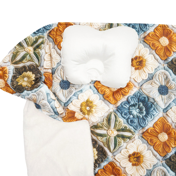 Плед і подушка ортопедична Twins 4D Квіти, велюр, 90х90 см (1431-T4D-24F) - Pampik - 2