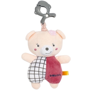 Плюшевая музыкальная подвеска Baby Mix Мишка, розовый (53097) - Pampik