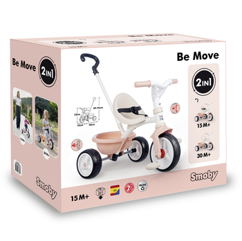 Трехколесный велосипед 2 в 1 Smoby Toys Би Муви Розовая жемчужина (7600740339) - Pampik - 4