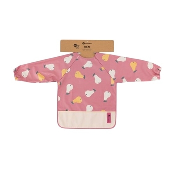 Водонепроникний нагрудник Petite&Mars Ben Pink Pears з рукавами, рожевий (413746) - Pampik