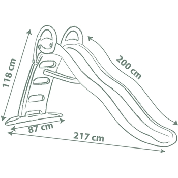 Гірка з водним ефектом Smoby Life Весела хвиля, довжина 200 см, зелений (7600820405) - Pampik - 5