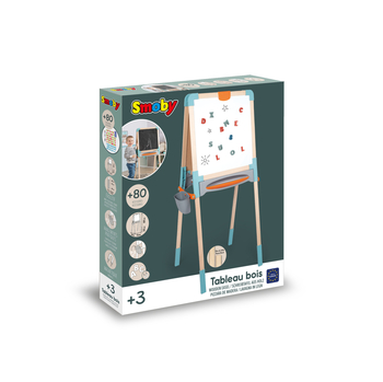 Двосторонній дерев'яний мольберт Smoby Веселе навчання, 50х55х120 см, з аксесуарами (410401) - Pampik - 5