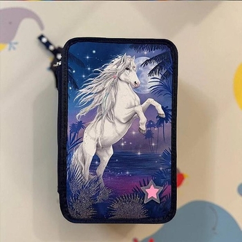 Пенал с наполнением и подсветкой Depesche Белая лошадь, синий (410530/35786) - Pampik - 5