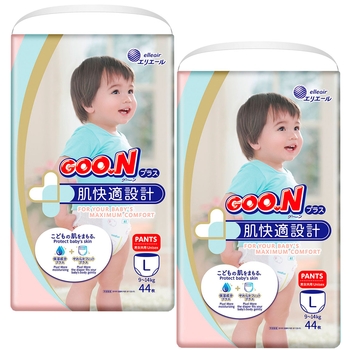 Уцінка. Набір підгузків-трусиків Goo.N Plus L (9-14 кг), 88 шт. - Pampik