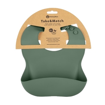 Нагрудник силіконовий Petite&Mars Misty Green, зелений (706817) - Pampik