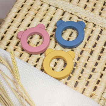 Силіконовий прорізувач-брязкальце Petite&Mars Beary Intense Ochre, жовтий (713819) - Pampik - 4