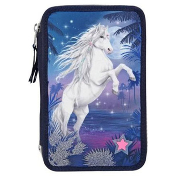 Пенал с наполнением и подсветкой Depesche Белая лошадь, синий (410530/35786) - Pampik