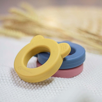 Силіконовий прорізувач-брязкальце Petite&Mars Beary Intense Ochre, жовтий (713819) - Pampik - 2