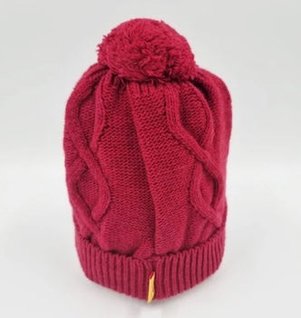 Шапка вязаная Steiff, шерсть/вискоза, 9-12 мес, бордовый (6523100/14408) - Pampik - 4