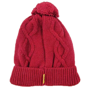 Шапка вязаная Steiff, шерсть/вискоза, 9-12 мес, бордовый (6523100/14408) - Pampik - 2