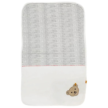 Плед Steiff, бавовна, 80х48 см, білий в полоску (6512750/12937) - Pampik - 2