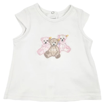 Футболка для девочки Steiff, коттон, 2 мес, белый (6312111/7441) - Pampik