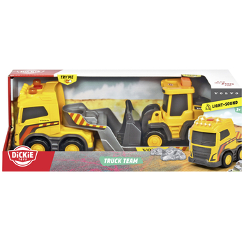 Ігровий набір Dickie Toys Вантажівка Вольво з навантажувачем, звук, світло, 32 см (3725009) - Pampik - 2