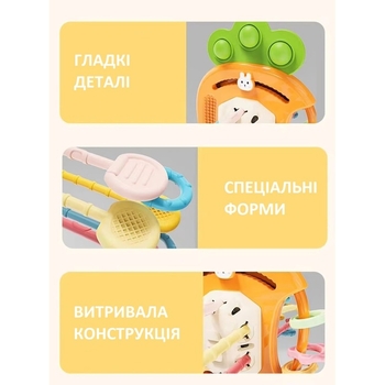 Дитяча розвиваюча тактильна іграшка Urmywo Морквинка (FXB-2) - Pampik - 6