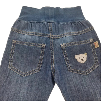 Джинси Steiff, котон/джинс, 6-9 міс., синій (6512724/13228) - Pampik - 4