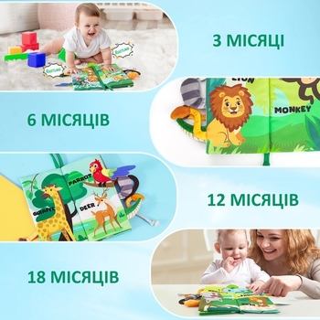 Дитяча розвиваюча текстильна книга Urmywo Джунглі (WB01) - Pampik - 5