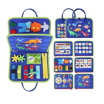 Детская развивающая тактильная сумочка-бизиборд Urmywo, голубой (UMMZBAL) - Pampik - 2