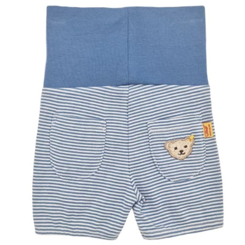 Комплект футболка и шорты Steiff, хлопок, 2 мес., белый с голубым (6632826/16457) - Pampik - 4