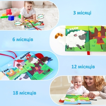 Дитяча розвиваюча текстильна книга Urmywo Ферма (WB02) - Pampik - 4