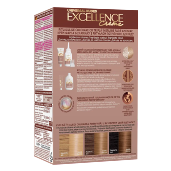 Стійка крем-фарба для волосся L'Oreal Paris Excellence Crème Universal Nudes 9U Універсальний дуже світло-русявий, 192 мл - Pampik - 2