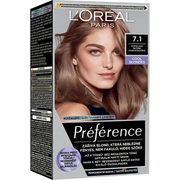 Стійка фарба для волосся L'Oreal Paris Preference 7.1 Iceland Ash Blonde 174 мл - Pampik